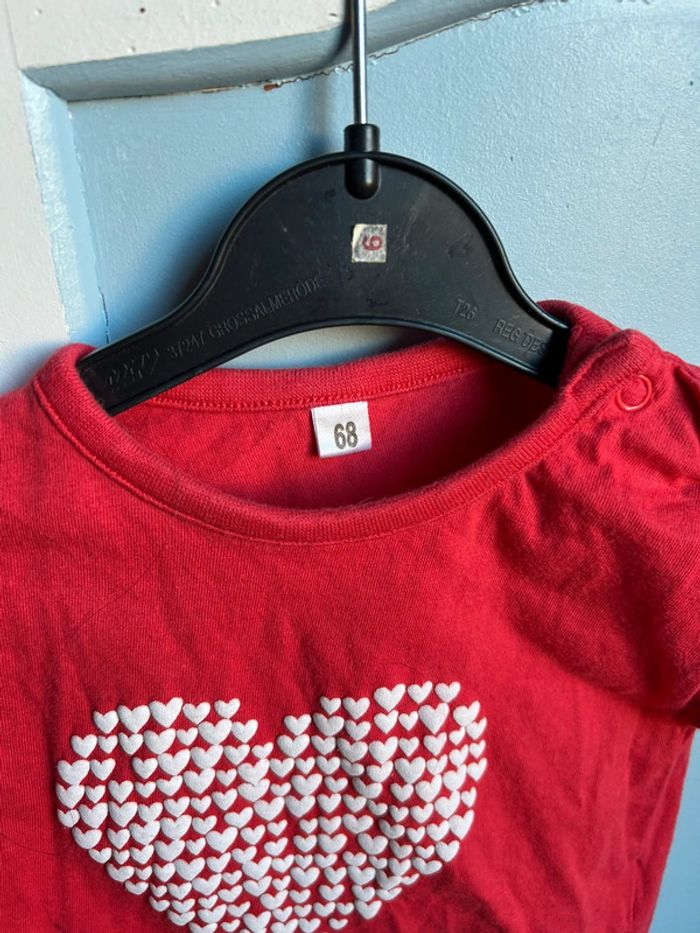 Tee shirt manches courtes , rouge ,6 mois - photo numéro 3