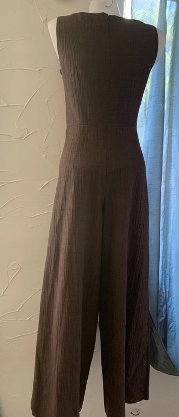 Ensemble 1 2 3 marron tailleur salopette jambes larges +blazer taille 42 - photo numéro 20