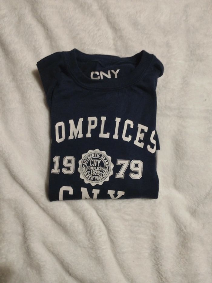 T shirt manche longue Complices 8 ans bleu marine - photo numéro 3