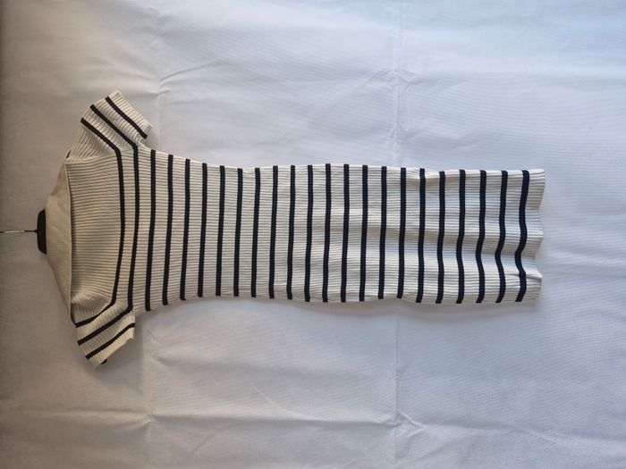 Robe courte à rayures XS Bershka Blanc - photo numéro 3