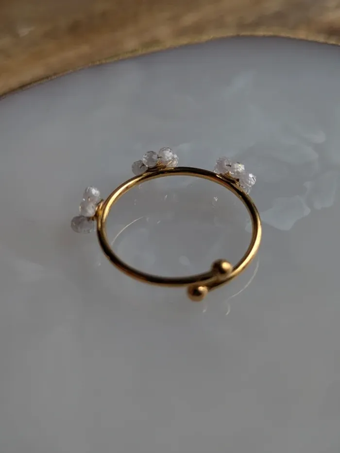 Bague marguerite en acier inoxydable ajustable - photo numéro 4