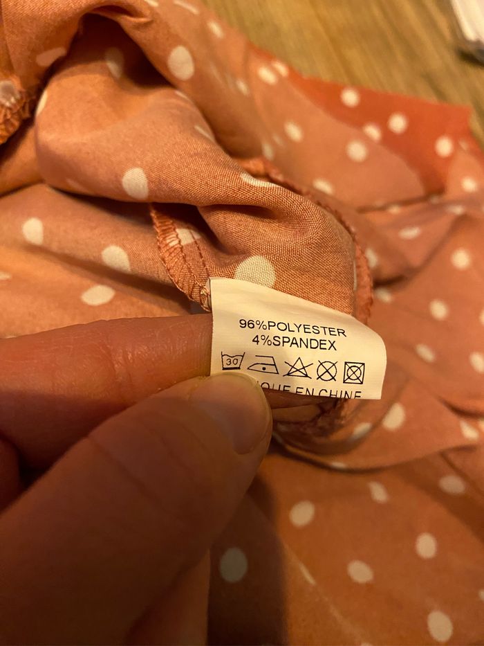 Robe été taille S vieux rose à pois blanc - photo numéro 6