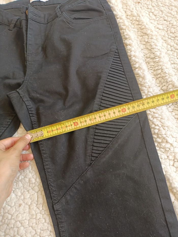 Pantalon noir slim à détails biker – GÉMO – taille 42 grunge gothique vintage - photo numéro 6