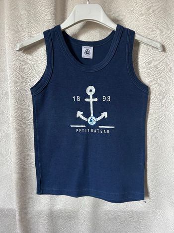 T-shirt débardeur marine ancre 5 ans Petit Bateau 