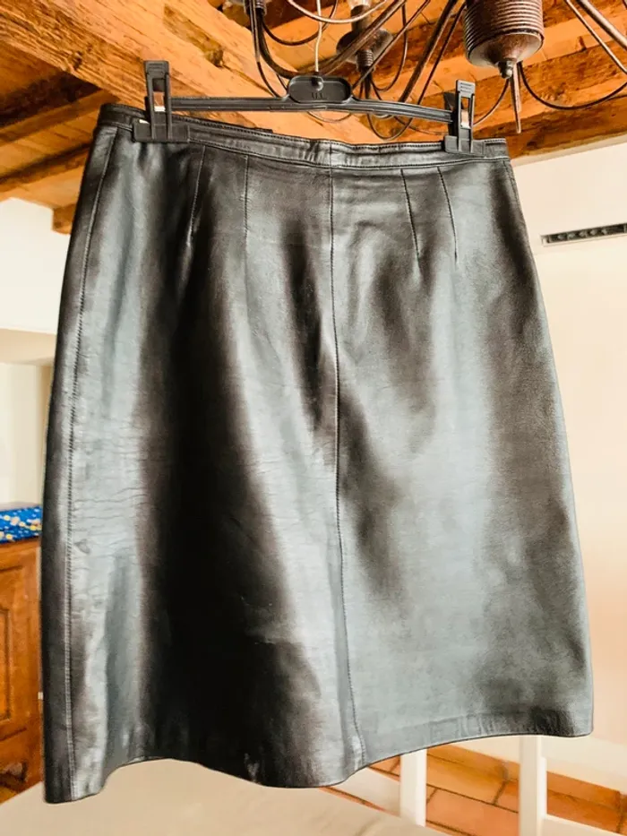 Jupe en cuir peau véritable