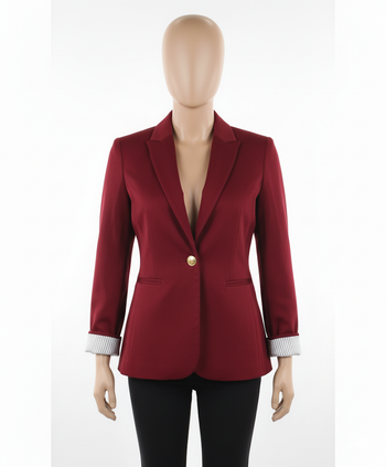 Élégance Assurée avec ce Blazer Rouge Bordeau "Lovely Tailoring" Pull & Bear