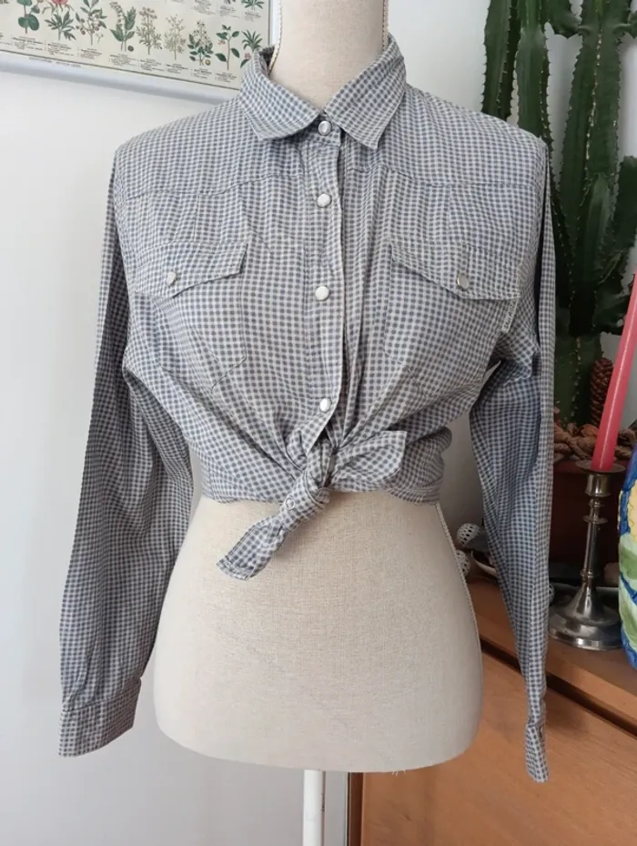 Chemise vichy en coton vintage 90's she's a girl - photo numéro 4
