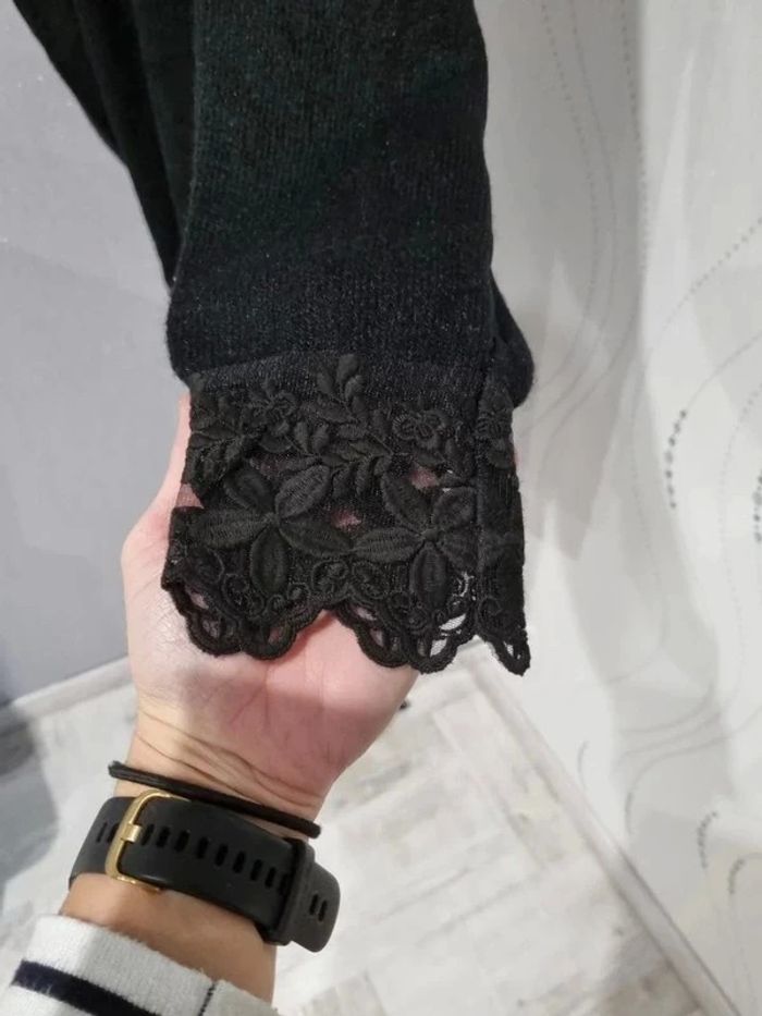 Robe pull avec détail en dentelle col et manche Taille unique - photo numéro 9