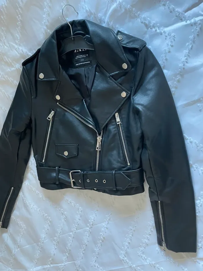 Veste Perfecto ZARA en similicuir ceinturée taille XS - photo numéro 19