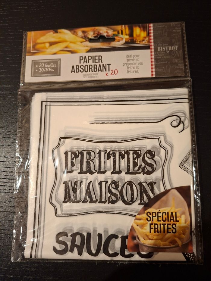 Papier absorbant pour friture