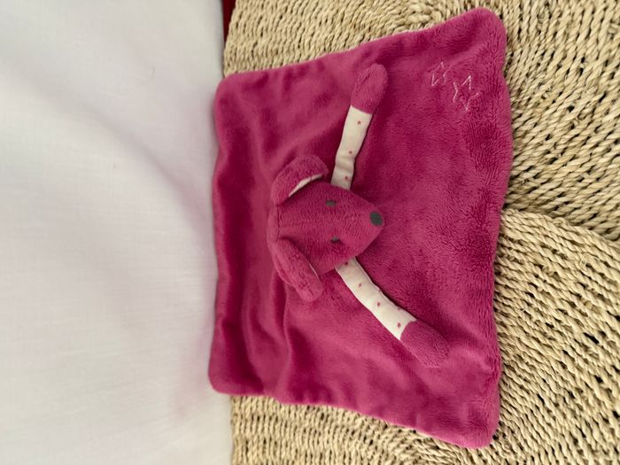 Souris OBAIBI doudou carré plat rose étoiles - photo numéro 3
