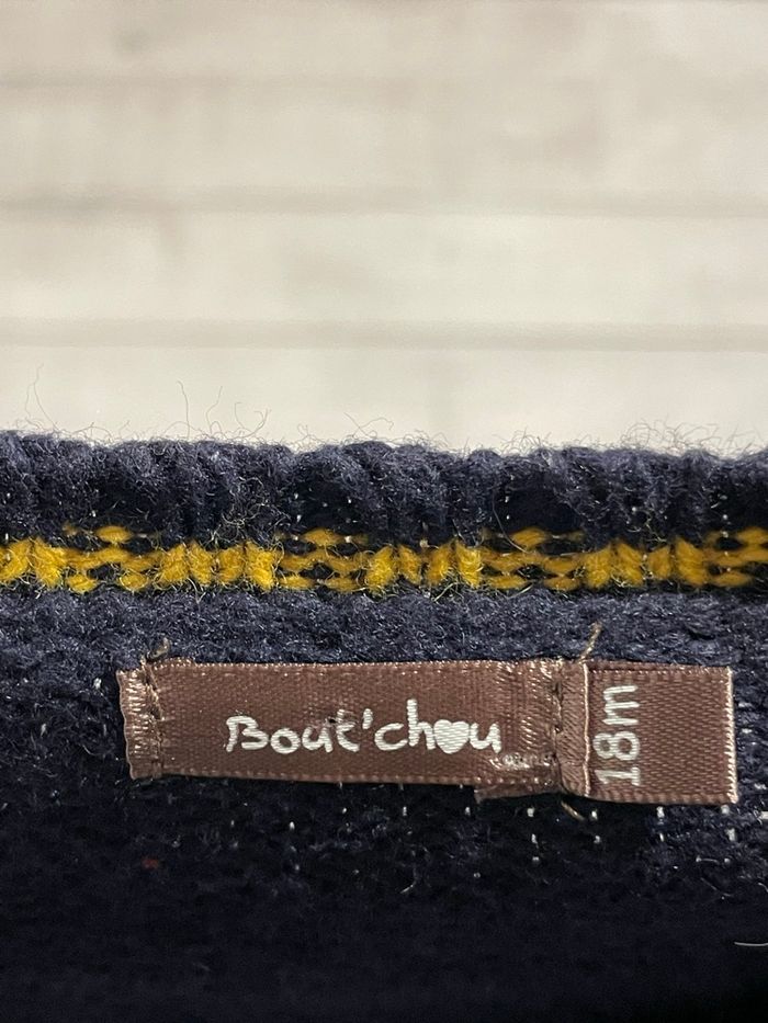 Bout’chou - Gilet - Marine et jaune - 18 mois - photo numéro 3