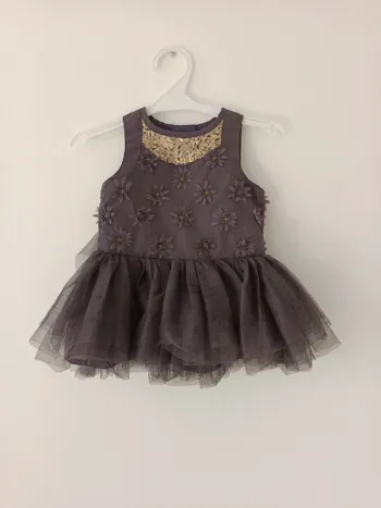 Robe princesse à fleurs sequins et tulle bébé fille 6 mois Tape à l'oeil
