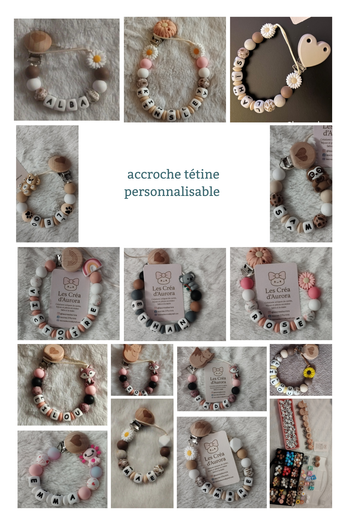 accroche tétine personnalisable
