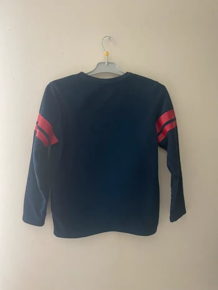 T-shirt de pyjama rouge et bleu de la marque NPO Junior - photo numéro 2