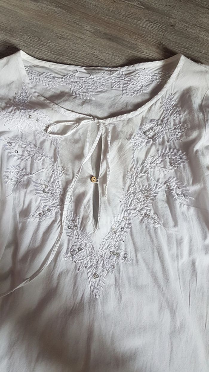 Blouse strass blanc 38 - photo numéro 5