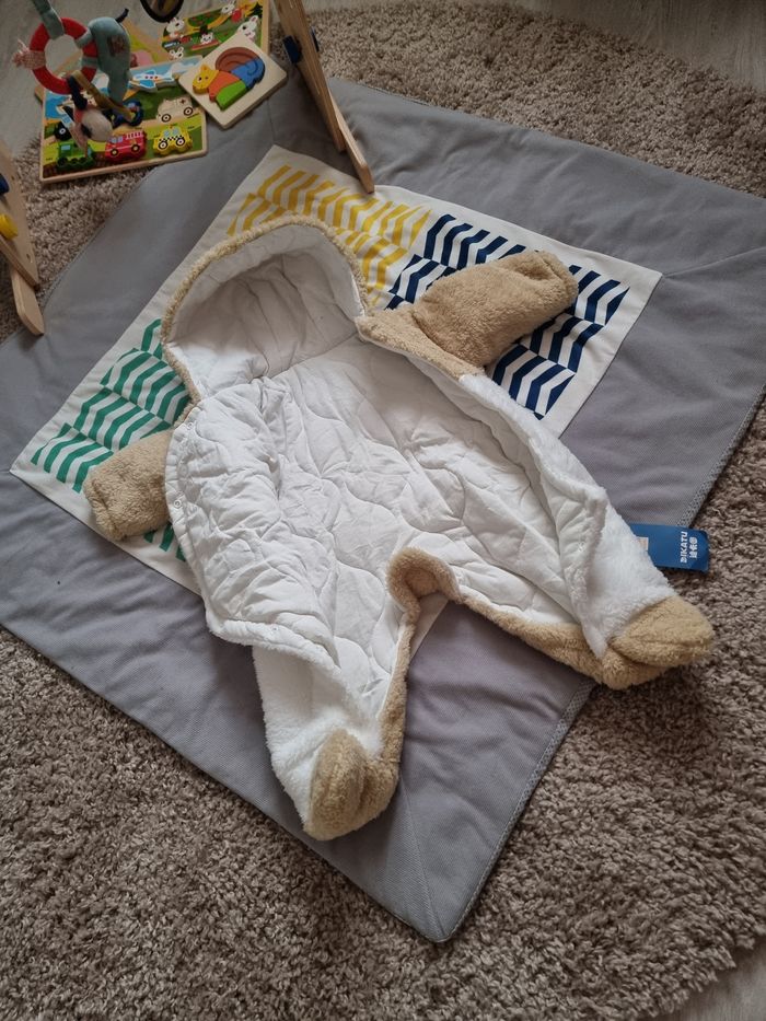 Combinaison bebe hiver chiot camel/blanc 9-12mois - photo numéro 2