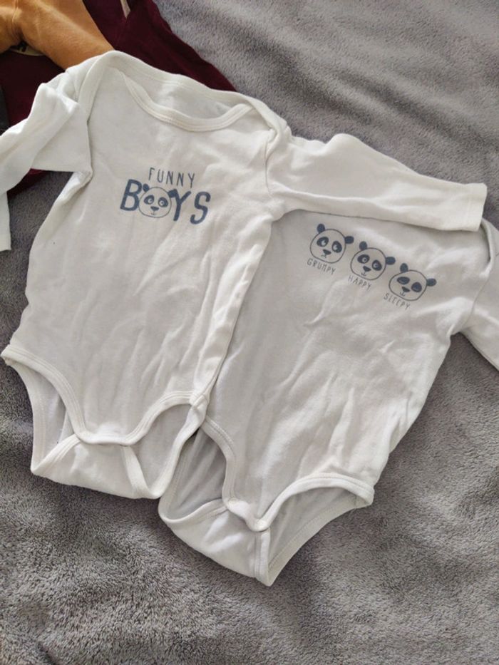 Lot 5 bodys manches longues 12 mois - photo numéro 4