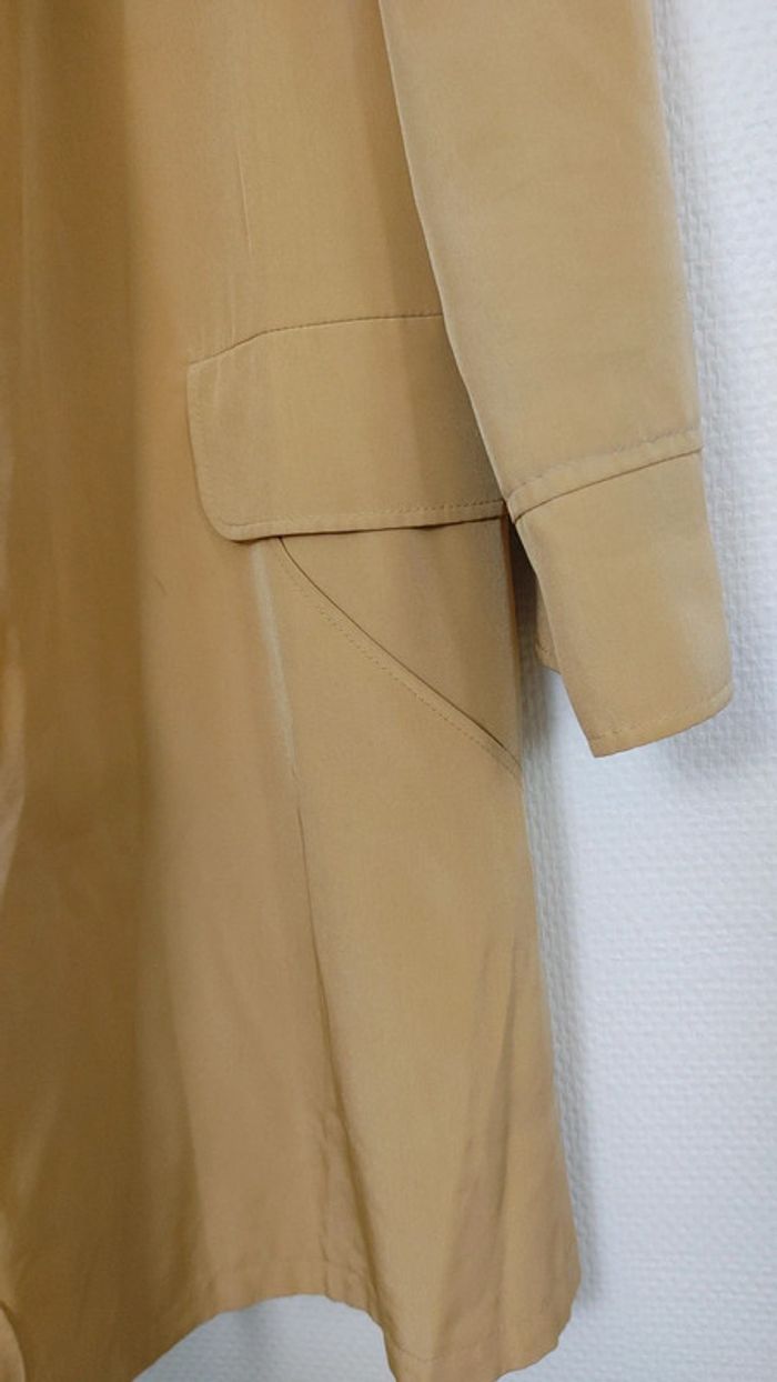 Trench jaune doré raglan poche bouton fluide - photo numéro 8