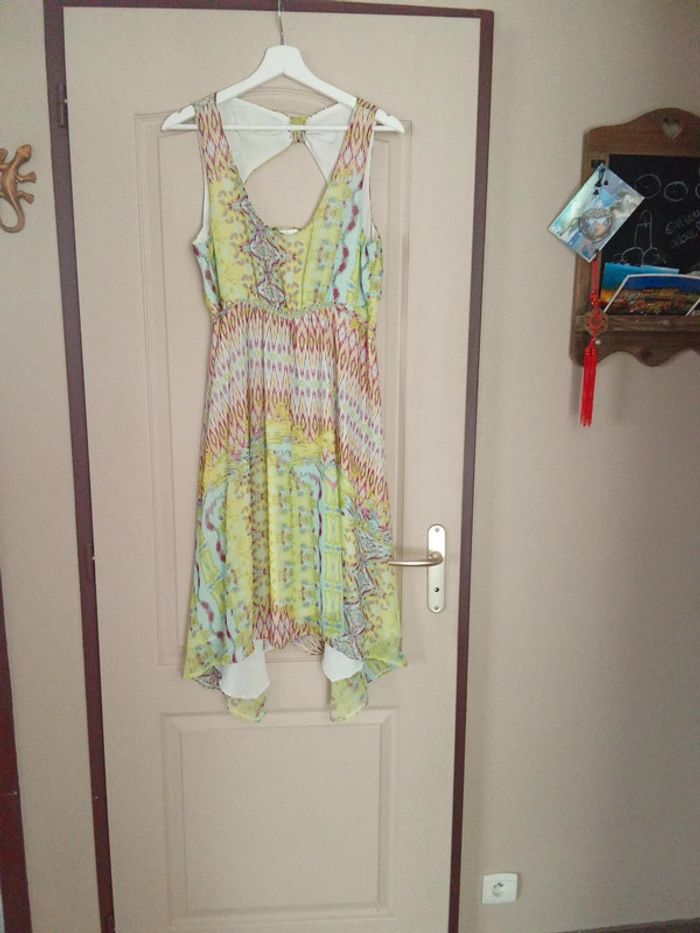 Robe voile doublée bariolée style bohème taille 40 Formul