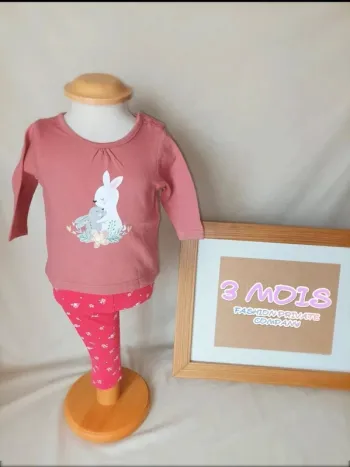 Ensemble tee-shirt manches longues et jegging FPC fille 3 mois