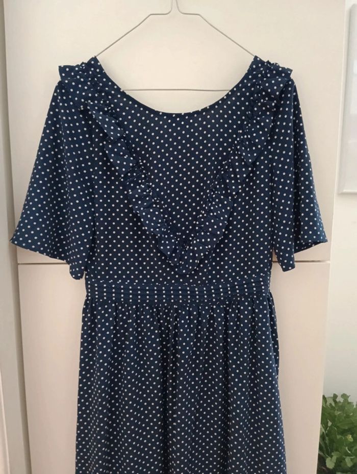 Robe bleu foncé à pois FRNCH taille M - photo numéro 5