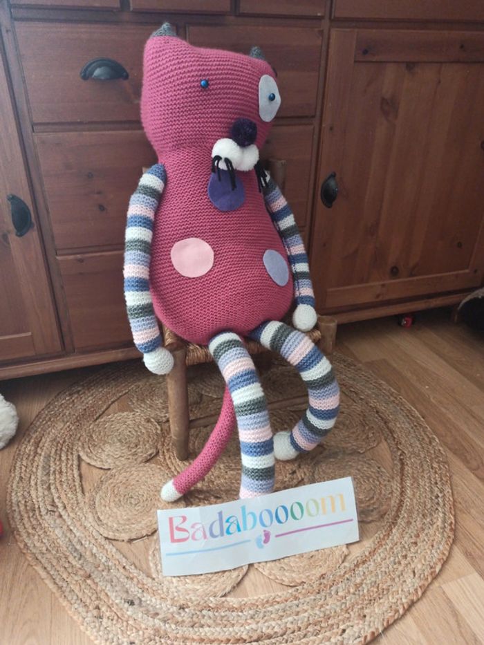 peluche crochet 80 cm chat tbe - photo numéro 4