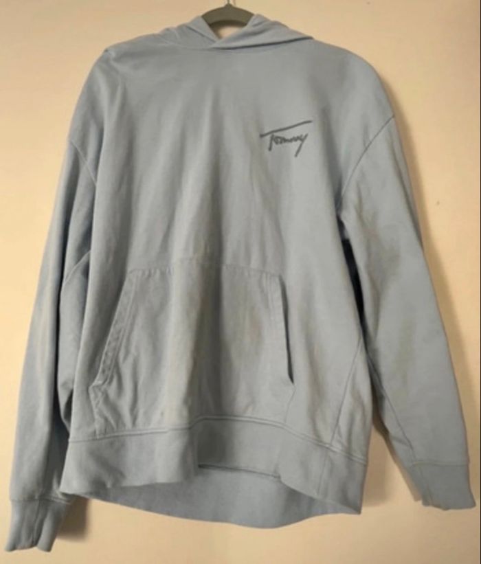 Pull tommy jeans bleu clair homme