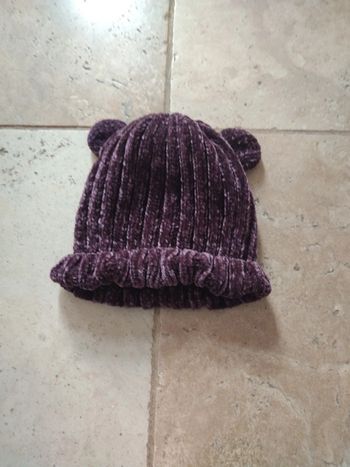 Bonnet fille en maille chenille
