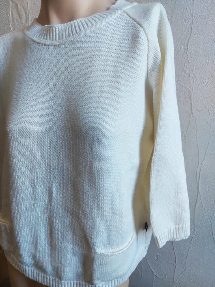 Pull écru en maille - photo numéro 2