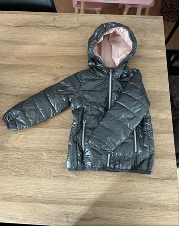 Veste doudoune grise fille taille 3-4 ans Pocopiano 