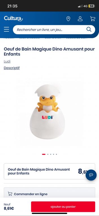 Œuf de bain magique Dino
