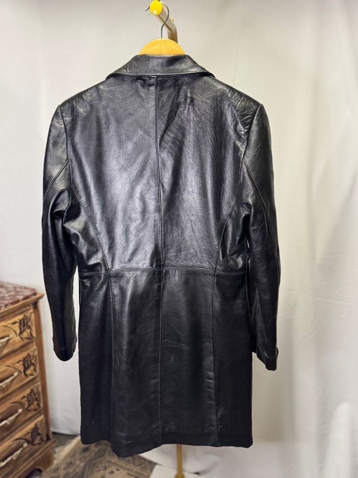 Manteau en cuir véritable Biker’s Paris – agneau plongé – noir – made in France - photo numéro 3