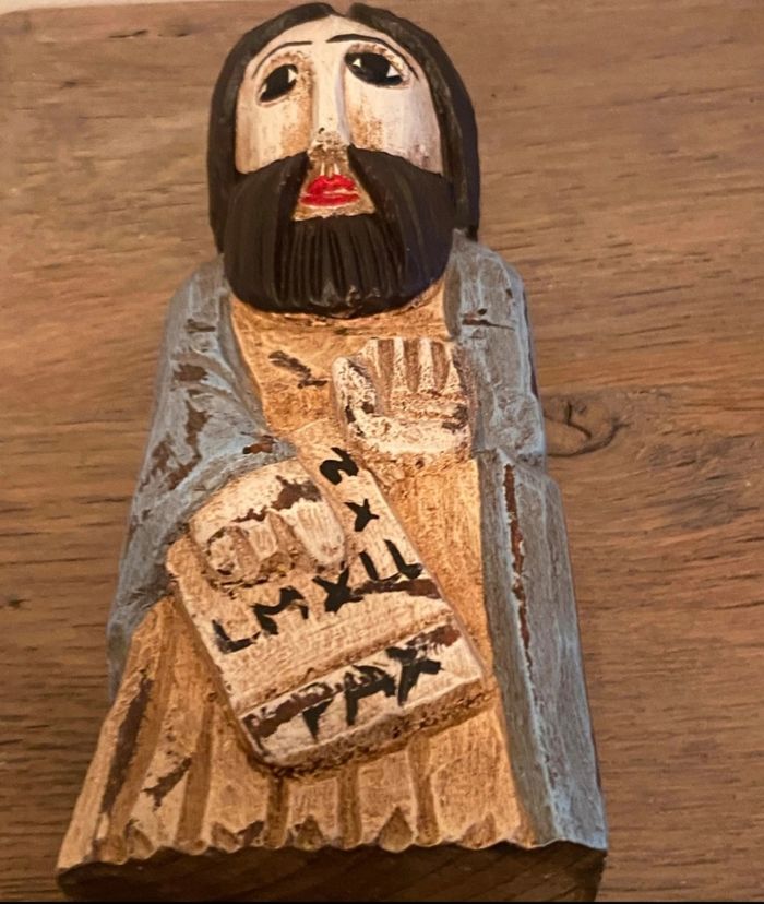 Ensemble de 3 statues en bois colorées - photo numéro 7