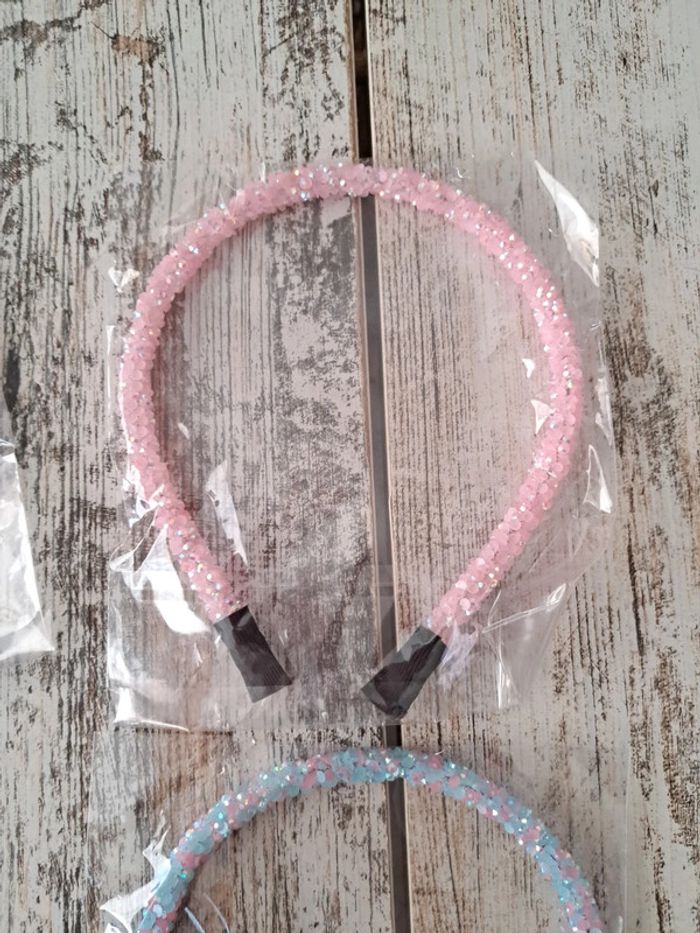 Lot de 6 serre-tête différents à strass et paillettes - photo numéro 3