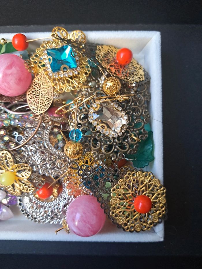 Lot de boucles d'oreilles pendante chic et élégante multicolore - photo numéro 10