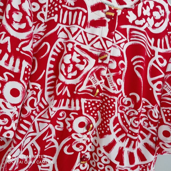 Blouse rouge à motifs blancs t44/46 - photo numéro 2