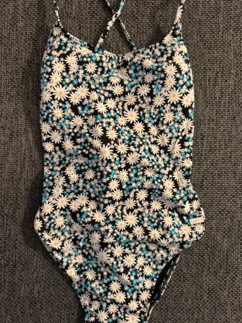 Maillot de bain une pièce Roxy taille XS bleu et blanc, fleurs