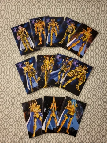12 cartes plastifiées saint seiya chevaliers du zodiaque