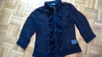 Chemisier voile noir transparent T40 neuf