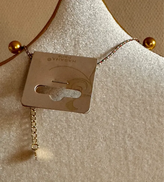 Collier habaha Paris cordons tresses grigris pampilles médailles acier inoxydable or - photo numéro 3