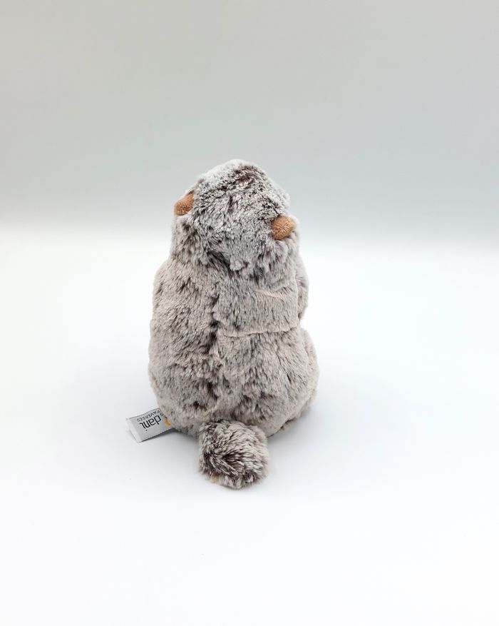 Petite peluche marmotte marron chiné blanc beige créations DANI 15 cm doudou - photo numéro 5