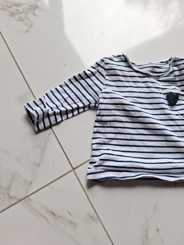 Lot 2 Tee-shirt ML 3 mois vertbaudet - photo numéro 3