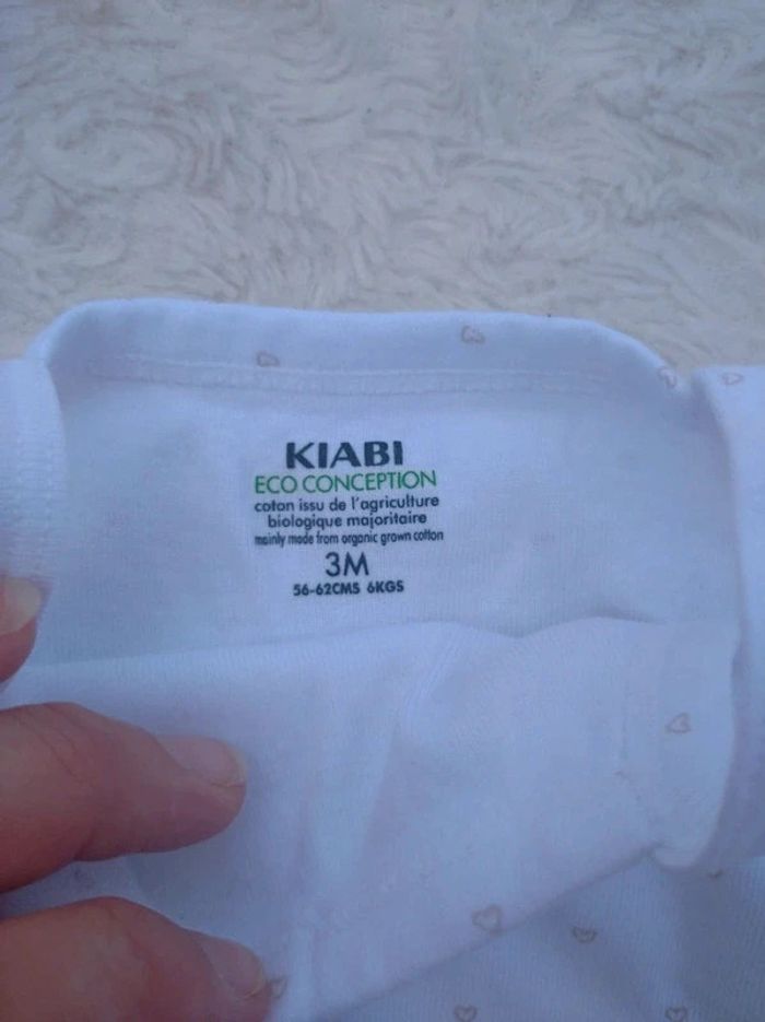 Lot de 3 bodies bretelles Marcel Fille 3 mois Cœur Kiabi Eco conception 100% coton bio - photo numéro 11