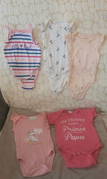 Lot de bodies bébé fille 6 mois 