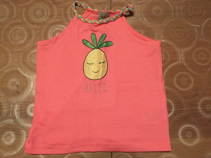 Débardeur bébé fille. Ananas. 18 mois