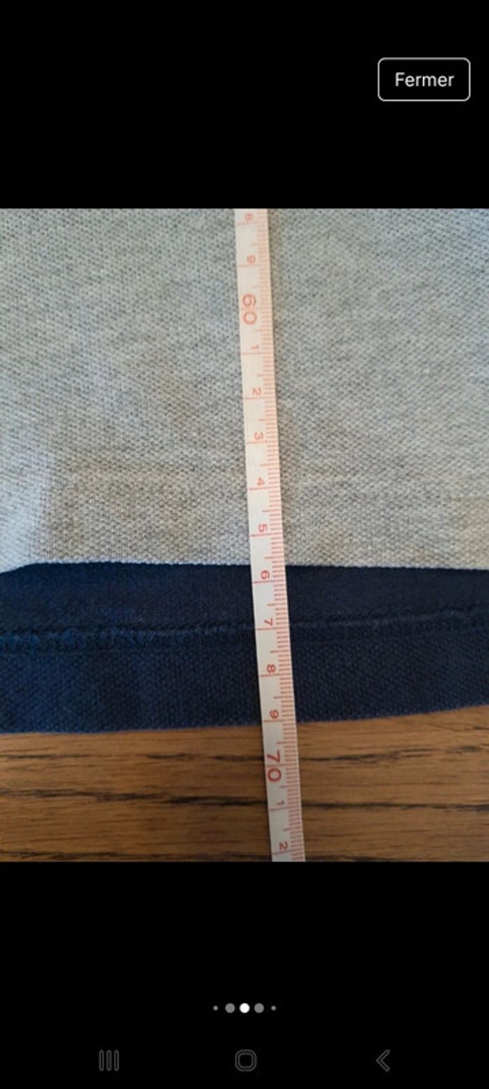 Polo River Woods Grise et bleu slim fit taille M - photo numéro 9