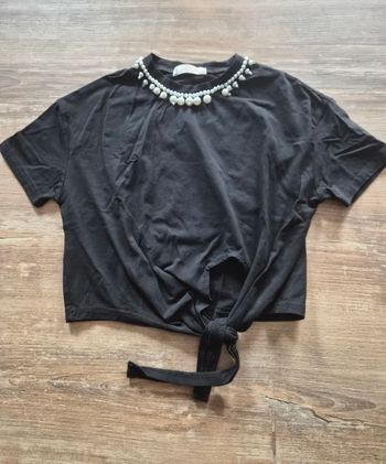 Tee-shirt noué à perles
