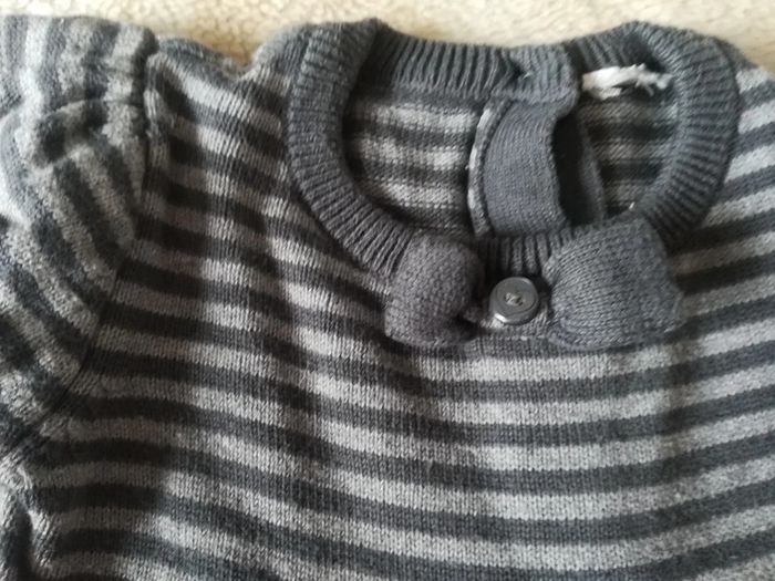 Robe hiver rayée grise 12 mois - photo numéro 3