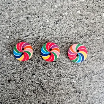 Lot de 3 boutons en bois vintage